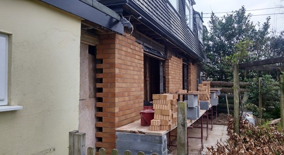 rebuilt brick work on PRC house