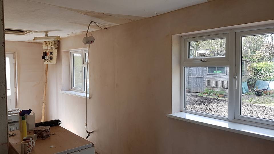Skimmed internal walls after PRC repair has been completed